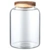 B&M Homestead Large Airtight Glass Jar With Acacia Lid -Quality Home Store 380521 airtight glass jar large