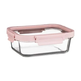 B&M Pink Glass Food Container - Medium 3 B&M Pink Glass Food Container - Medium