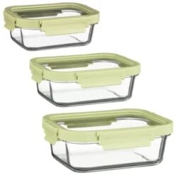 B&M Green Glass Food Container - Small -Quality Home Store 380662 380663 380664 glass food container green medium