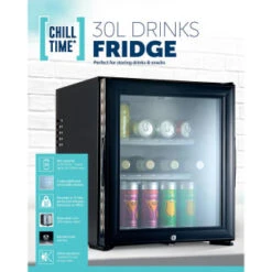 B&M Chill Time Mini Bar Fridge 30L -Quality Home Store 381810 chill time 30l drinks fridge 4