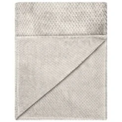 B&M Waffle Throw - Silver -Quality Home Store 383149 home collection supersoft waffle throw