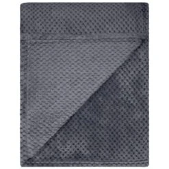 B&M Waffle Throw - Dark Slate -Quality Home Store 383152 supersoft waffle throw dark slate 3