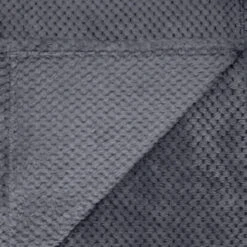 B&M Waffle Throw - Dark Slate -Quality Home Store 383152 supersoft waffle throw dark slate 4