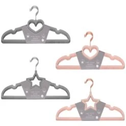 B&M Velvet Heart Shaped Hangers 8pk - Grey -Quality Home Store 383671 8pk velvet shaped hangers main