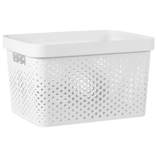 B&M Large Rectangular Spot Storage Basket - White 3 B&M Large Rectangular Spot Storage Basket - White
