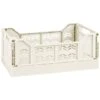 Midi Stacking Fold Flat Crate 30.6 X 20.5 X 12.6cm - Cream 1 Midi Stacking Fold Flat Crate 30.6 X 20.5 X 12.6cm - Cream -Quality Home Store 384974 home essentials midi stacking fold flat crate cream 2