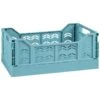 Midi Stacking Fold Flat Crate 30.6 X 20.5 X 12.6cm - Teal -Quality Home Store 384975 home essentials midi stacking fold flat crate soft teal 2
