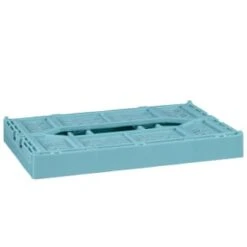 Midi Stacking Fold Flat Crate 30.6 X 20.5 X 12.6cm - Teal -Quality Home Store 384975 home essentials midi stacking fold flat crate soft teal 3