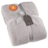 B&M Cosy At Home Silver Teddy Throw -Quality Home Store 388657 teddy throw silver