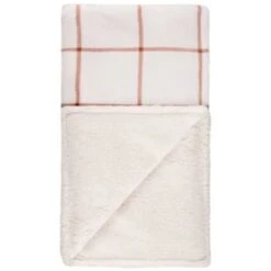 B&M Winston Check Sherpa Throw - White -Quality Home Store 388854 winston check throw with sherpa 3