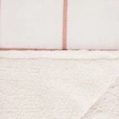 B&M Winston Check Sherpa Throw - White -Quality Home Store 388854 winston check throw with sherpa 4