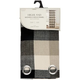 B&M Highland Woven Check Panel 54 X 86" - Mono 3 B&M Highland Woven Check Panel 54 X 86" - Mono