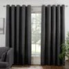 B&M Colorado Hopsack Fully Lined Charcoal Eyelet Curtains 66 X 72" -Quality Home Store 388905 388906 388907 388908 388909 colorado eyelet curtain charcoal