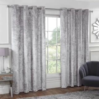 B&M Versailles Silver Crushed Velvet Fully Lined Curtains 66 X 90" 3 B&M Versailles Silver Crushed Velvet Fully Lined Curtains 66 X 90"