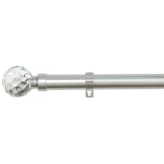 B&M Shiny Nickle Gem Curtain Pole 70 - 120cm 3 B&M Shiny Nickle Gem Curtain Pole 70 - 120cm