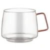 B&M Glass Mug With Coloured Handle -Quality Home Store 390328 glass mug with coloured handle