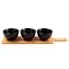 B&M Wooden Serve Board With Black Dip Bowls 1 B&M Wooden Serve Board With Black Dip Bowls -Quality Home Store 390356 set of 3 black dip bowls