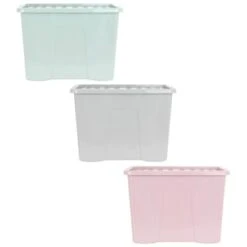 B&M Storage Box With Lid 80L - Dusty Pink -Quality Home Store 391381 391383 391384 80l storage box and lid group 2