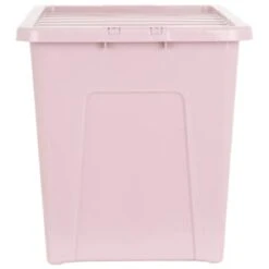 B&M Storage Box With Lid 80L - Dusty Pink -Quality Home Store 391383 dusty pink 80l storage box and lid 2