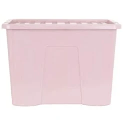 B&M Storage Box With Lid 80L - Dusty Pink -Quality Home Store 391383 dusty pink 80l storage box and lid