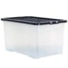 B&M Large Clear Storage Box With Lid 60L - Black -Quality Home Store 391386 clear 60 litre box with lid black 2