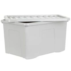 B&M Storage Box With Lid 60L - Grey -Quality Home Store 391387 grey 60l storage box 3