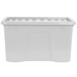 B&M Storage Box With Lid 60L - Grey -Quality Home Store 391387 grey 60l storage box 4
