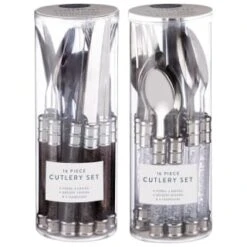 Simply Everyday Bubble Cutlery Set 16pc - Charcoal -Quality Home Store 392130 16 piece cutlery set clear