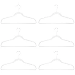B&M Adult Clear Plastic Hanger 6pk -Quality Home Store 392151 6pk clear plastic hangers 2