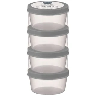 Simply Everyday Stackable Storage Pots 4pk - Grey 3 Simply Everyday Stackable Storage Pots 4pk - Grey
