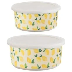 B&M Round Tubs 2pk - Lemons -Quality Home Store 392928 2pk reuse and repurpose round tubs lemon 6
