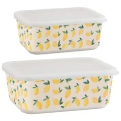 B&M Rectangular Tubs 2pk - Lemons -Quality Home Store 392929 2pk reuse and repurpose rectangle tubs lemon 3