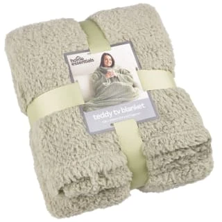Home Essentials Teddy TV Blanket - Sage 3 Home Essentials Teddy TV Blanket - Sage