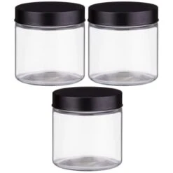 Set Of 3 Jars With Black Lids -Quality Home Store 394387 set 3 jars with black lids 2