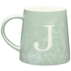 B&M Floral Alphabet Mug (Assorted) 16 B&M Floral Alphabet Mug (Assorted) -Quality Home Store 394397 floral alphabet mug green j