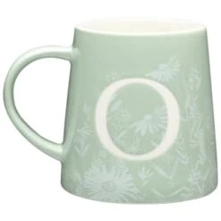 B&M Floral Alphabet Mug (Assorted) -Quality Home Store 394402 floral alphapet mug green o