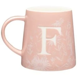 B&M Floral Alphabet Mug (Assorted) -Quality Home Store 394402 floral alphapet mug pink f