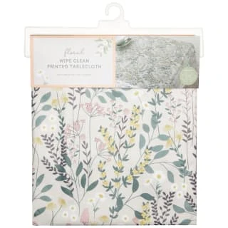 B&M Floral Wipe Clean Printed Tablecloth 132 X 178cm 4 B&M Floral Wipe Clean Printed Tablecloth 132 X 178cm - Image 2