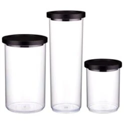 B&M Canister With Airtight Wooden Lid 1.7L -Quality Home Store 394622 394623 394624 1 7l canister with black lid group
