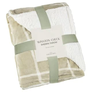 Winston Sage Check Sherpa Throw 3 Winston Sage Check Sherpa Throw