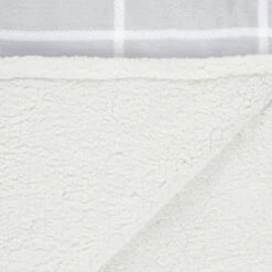 Winston Grey Check Sherpa Throw -Quality Home Store 394978 winston grey check sherpa throw 2