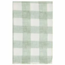 Simply Sage & Gingham Polar Fleece Throw 2pk -Quality Home Store 395026 simply super soft throws 2pk sage gingham 2