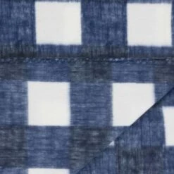 Simply Navy & Gingham Polar Fleece Throw 2pk -Quality Home Store 395029 simply super soft throws 2pk navy gingham 4