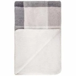 Grey Check Sherpa Throw -Quality Home Store 395038 highland check sherpa throw 2