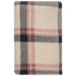 Simply Blush Check Sherpa Throw -Quality Home Store 395364 stripe ocean tide cushion 4