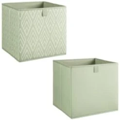 Lokken Printed Storage Cubes 2pk - Sage Diamond -Quality Home Store 395843 2pk printed lokken storage cubes sage diamond 3