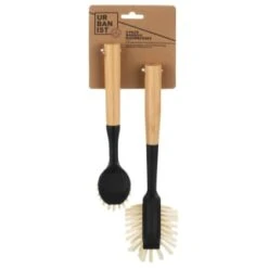 B&M Bamboo Dish Brushes 2pk -Quality Home Store 397041 2pk bamboo dishbrushes