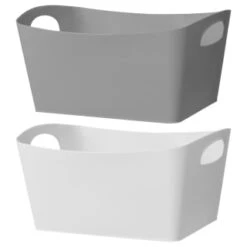 Simply Everyday Large Rectangle Storage Basket - Grey -Quality Home Store 397094 large storage basket group