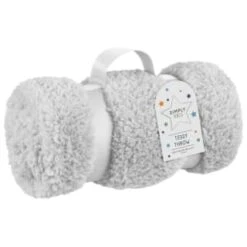 Simply Kids Teddy Throw - Light Grey