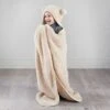 Simply Kids Hooded Sherpa Blanket - Natural -Quality Home Store 400212 simply kids hooded sherpa blanket natural